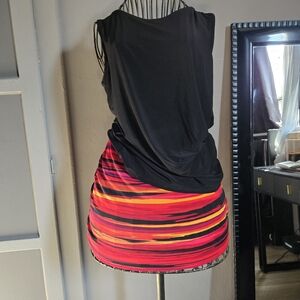 Black and Red Striped Dress